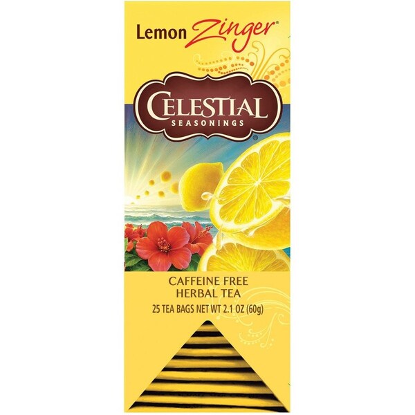 The Hain Celestial Herbal Tea, Lemon Zinger, Caffeine-Free, 25/BX, Multi PK CST031010 - main